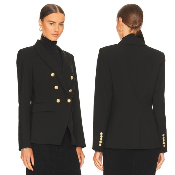 NWT Veronica Beard Miller Dickey Blazer Jacket In Black Double Breasted Sz 00 - Picture 2 of 9